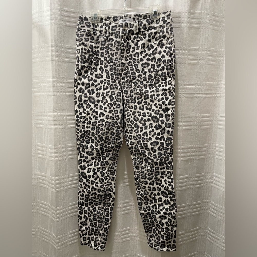 Good American animal print jeans